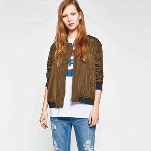 Zara Olive Bomber jacket